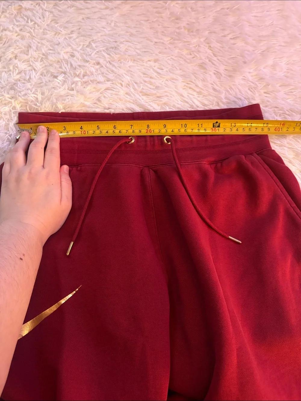 Nike Red And Gold Swoosh Jogger Sweatpants Size L